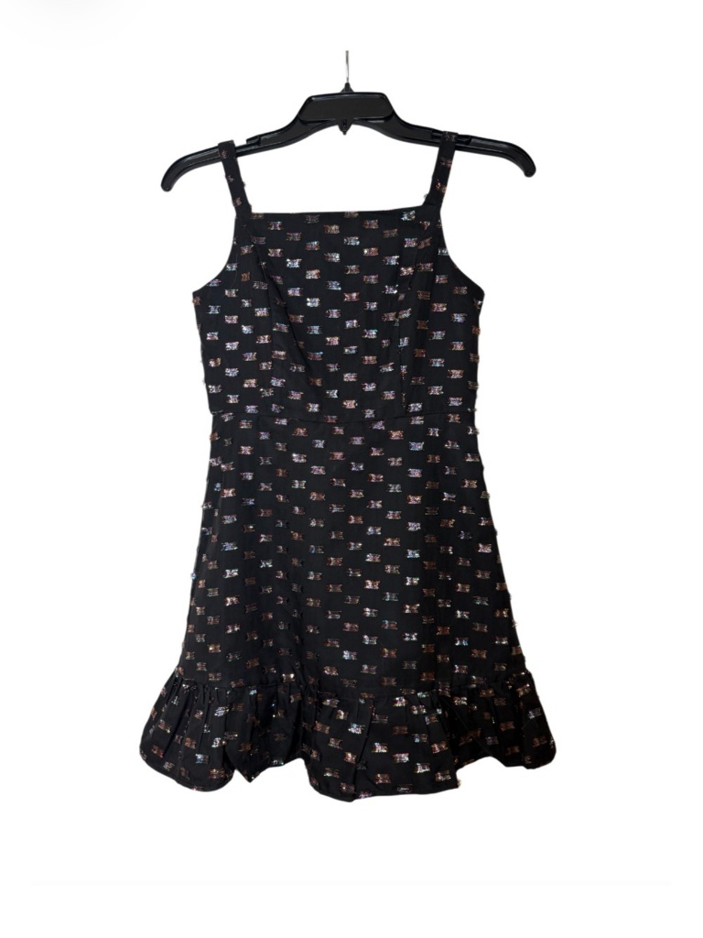 Pippa & Julie June Rainbow Metallic Print Black Sundress-Size 10 NWT